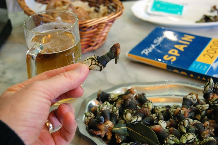 Freshly cooked barnacles are a delicacy in northwestern Spain (and Portugal).
